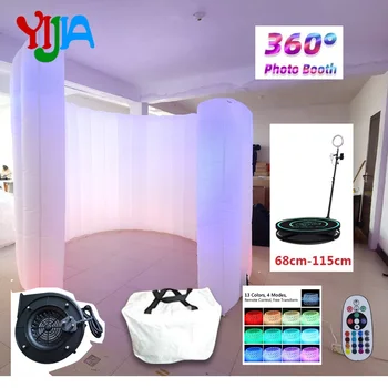 Otomatik 360 Derece Dönen Video Kabini Platformu Özel Muhafaza Zemin 3d Taşınabilir Şişme 360 fotoğraf kabini Görüntü 2