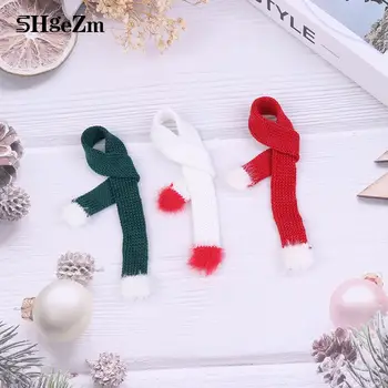 Oyuncak bebek Eşarp Şapka El Yapımı Malzeme Mini Noel Kapaklar Örme Eşarp Minyatür Elbise Çocuk Oyuncakları Noel Süs Aksesuarı