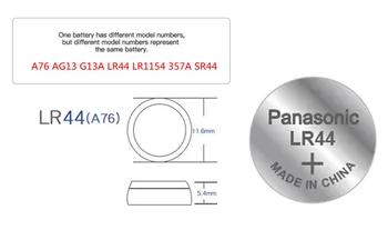 Panasonıc 100 adet 1.5 V Düğme Pil lr44 Lityum Madeni Para Piller A76 AG13 G13A LR44 LR1154 357A SR44 100 % Orijinal Görüntü 2