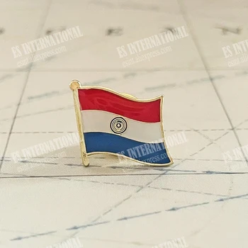 Paraguay Ulusal Bayrak Yaka İğneler Kristal Epoksi Metal Emaye Rozeti Boya Broş Hatıra Takım Kişilik Hatıra Hediyeler