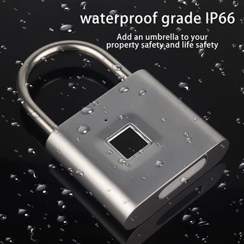 Parmak izi Asma Kilit IP66 Usb Şarj Edilebilir Anti-hırsızlık Bagaj Kilitleri Akıllı elektronik dış kapı kilidi Anahtarsız Kilidini Güvenlik Koruma
