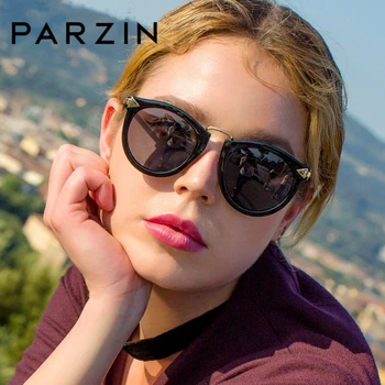 PARZIN Güneş Gözlüğü Kadın Retro Yuvarlak güneş gözlüğü Kadın Anti-UV400 Parti Polarize Gözlük Orijinal Kılıf Gafas De Sol 9231