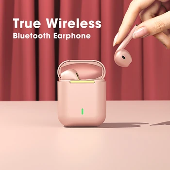 Pembe J18 TWS Bluetooth kulaklık Gerçek Kablosuz Kulaklık Oyun Kulaklık HİFİ stereo kulaklıklar Su Geçirmez İphone Xiaomi Huawei İçin Görüntü 2