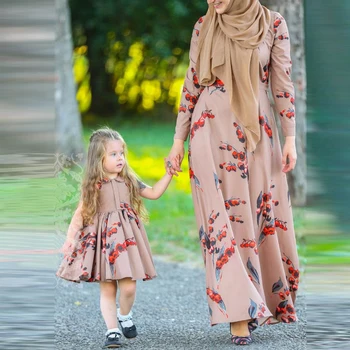 Pembe Kızlar Abaya Enfant Dubai Başörtüsü Müslüman Elbise Kadınlar İçin Suudi Türk İslami Giyim Kaftanlar Kaftan Elbise İslam Kleding