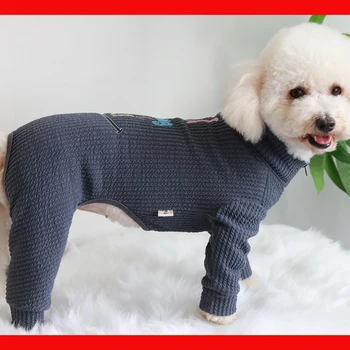 Pet Köpek Tulum Köpek Giysileri Yumuşak Esneklik Kazak Kumaş Tulum Küçük Köpekler İçin Pijama Uzun Kollu Kazak Chihuahua
