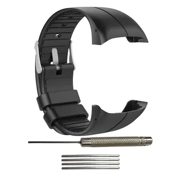 Polar M400 / M430 Silikon Smartwatch Yedek Kayış Resmi Desen Siyah Toka Spor Yedek Bileklik