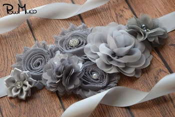 Powmuco Perişan El Yapımı Çiçek Ayarlanabilir Parti Elbise Kemer Moda Poligon Çiçek Analık Kemerler DIY Düğün Dekorasyon
