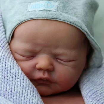 Reborn Bebekler Kiti Uyku Bebek 42 Cm 16 İnç Orijinal Boyutu Gerçekçi Bitmemiş Parçaları El Yapımı 3D Boya
