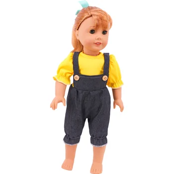 Reborn oyuncak bebek giysileri El Yapımı Elbise Üstleri Tulum Pantolon 43 cm Bebek Bebekler, 18 İnç Amerikan Kız çocuk oyuncakları Hediye Ücretsiz Kargo Görüntü 2