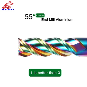Renkli End Mill Alüminyum HRC55 3F freze kesicisi Akrilik Ahşap Bakır Plastik Kesme Aleti CNC Makinesi Freze Araçları Frezeler