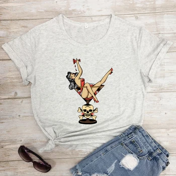 Renkli Kız İçme Şampanya T-shirt Kadın Vintage Günü İçme Tshirt Estetik Hipster grafikli tişört Üst Görüntü 2
