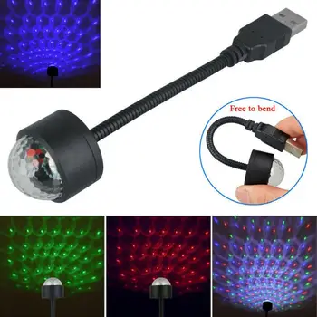Renkli LED Yıldızlı Gökyüzü Projeksiyon Lambası Mini USB Araba Çatı Yıldız Gece Lambası Araba çatı yıldız ışığı İç USB Oto Dekorasyon