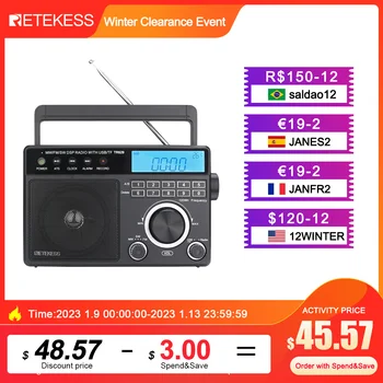 Retekess TR629 AM FM SW DSP Taşınabilir Dijital Radyo arkadan aydınlatmalı lcd ekran Yüksek Sesle Ses Büyük Hoparlör Kaydedici Saat Ev Yaşlı