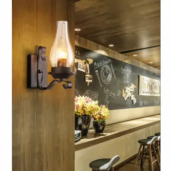 Retro Loft ışık başucu lambası yatak odası oturma odası koridor koridor otel restoran Cafe ışık duvar lambası aplik Görüntü 2