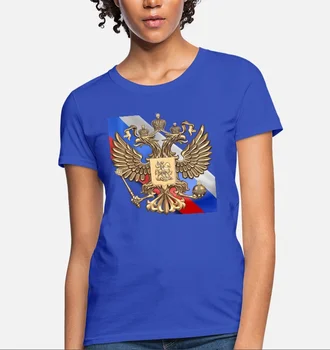 Rusya bayrağı ülke renkleri Vatanseverlik Rusya ulusal amblemi kadın T-Shirt