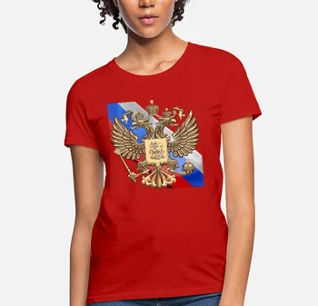 Rusya bayrağı ülke renkleri Vatanseverlik Rusya ulusal amblemi kadın T-Shirt Görüntü 2