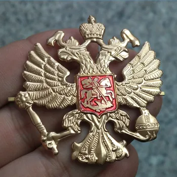 Rusya SSCB Kap Rozeti Yaka İğneler Vintage Antik Klasikleri Retro metal rozeti Ordu Hatıra koleksiyonu Çift başlı kartal Amblemi