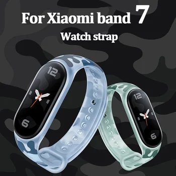 Saat kayışı Xiaomi Mi Band için 7 Bileklik Kamuflaj Silikon Bilezik Bilek Sapanlar Mi Band için 7 Floresan Bileklik Askısı Görüntü 2