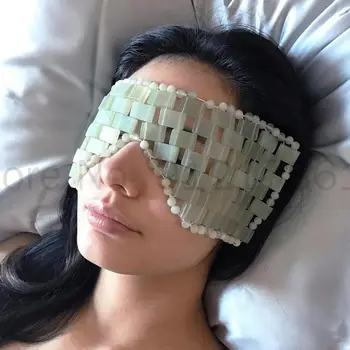 Saf Doğal Yeşim Yüz Göz Maskesi Serin Terapi Gevşeme Kırışıklık Kaldırma Masajı Gözler Yüz Vücut Cilt Bakımı Gua Sha Aracı