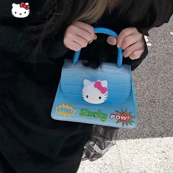 Sanrio Hello Kitty Orijinal Çanta Degrade Mavi Moda Bağbozumu Çanta Y2k Babes Lüks postacı çantası Çanta Kadın Yeni Tote