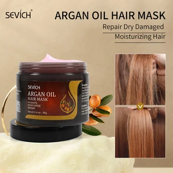 Sevıch Salon 80g Argan Yağı Saç Maskesi Nemlendirici Saç Bakımı keratinli saç tedavisi maskesi Geri Yükler Yumuşatma Onarım Hasarlı Saç