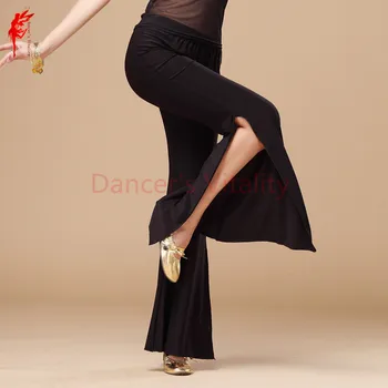 SICAK SATIŞ! kristal cottonbelly dans kadın oryantal dans pantolon M L XL kıdemli split oryantal dans pantolon kostümleri 