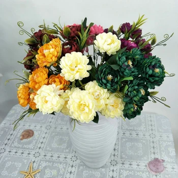 Simülasyon 7 kafa Papatya Çiçek İpek Yapay Krizantem Çiçekleri DIY Buket Ev Düğün Flores Ofis Parti Dekor