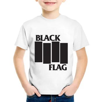 Siyah Bayrak Baskılı Çocuk T-Shirt Çocuklar Punk Rock Grubu Henry Rollins Yaz T shirt Erkek / Kız Casual Tops Bebek Giysileri, HKP670