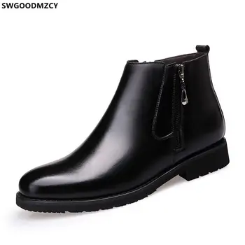 Snow Boots Man Chelsea Boots Men Winter Shoes Ankle Boots Homme Leather Shoes for Men 2022 ботинки мужские зима Chaussure Homme