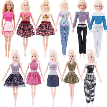 Sonbahar gündelik spor giyim Barbie oyuncak bebek giysileri Renkli Leopar Baskı Tarzı 11 İnç 26-28 Cm Barbie Bebek, Giysi Aksesuarları