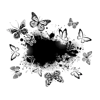 Soyut Güzel Kelebekler Temizle Pullar / Mühür İçin DIY Scrapbooking Kart Yapımı Albümü Dekoratif Silikon Damga Zanaat