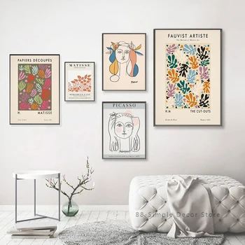 Soyut Çiçek Pazarı Vintage Matisse duvar sanatı tuval yağlıboya İskandinav Posterler Ve Baskılar Danimarka Odası Dekorasyon Resimleri