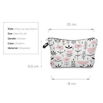 Su geçirmez Makyaj Çantaları Kadınlar için Rahat Baskılı Çiçek Kozmetik Organizatör Çantası Sıcak Satış kadın saklama çantası Küçük makyaj çantası Görüntü 2