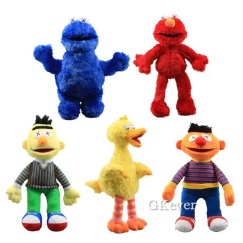 Susam Sokağı 5 Stilleri Elmo Çerez Canavar Peluş Bebek Bert Ernie Büyük Kuş Moda Yumuşak Oyuncaklar 40-48 cm Çocuk Hediye