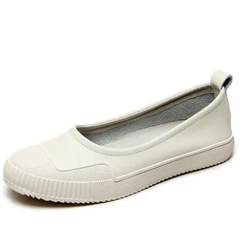 Sıcak Promosyon kadın vulkanize ayakkabı Düz Konfor rahat ayakkabılar 2022 Yeni Hafif Yumuşak Hakiki deri ayakkabı Sığ Kadınlar Flats Görüntü 2