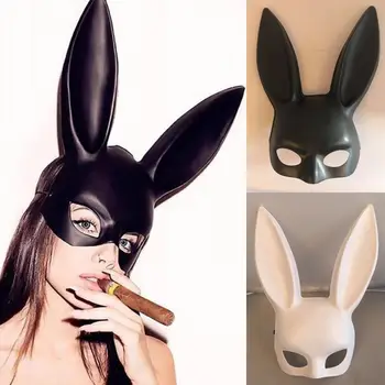 Sıcak satış Kadın Cadılar Bayramı Maskesi Bunny Tavşan Uzun Kulaklar Maske Parti Cosplay Kostüm Fantezi Elbise Dekor Maskeleri