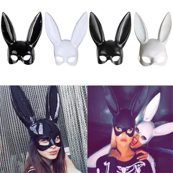 Sıcak satış Kadın Cadılar Bayramı Maskesi Bunny Tavşan Uzun Kulaklar Maske Parti Cosplay Kostüm Fantezi Elbise Dekor Maskeleri Görüntü 2
