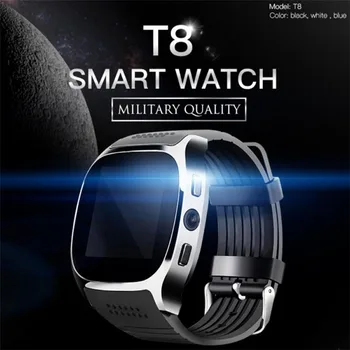 T8 Bluetooth Akıllı Saat Kamera ile Tanıştı Facebook Whatsapp SIM TF Kart Çağrı Smartwatch Android ve IOS Telefonlar için Görüntü 2