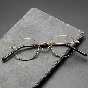 Tasarımcı Tarzı Gözlük Çerçeve Erkekler Saf Titanyum Gözlük Ultralight Kadınlar Reçete Optik Gözlük Japon El Yapımı Marka