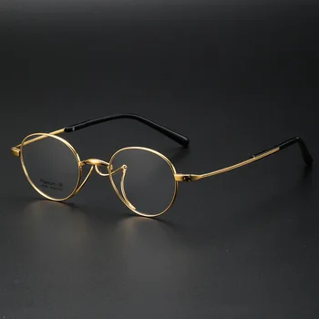 Tasarımcı Tarzı Gözlük Çerçeve Erkekler Saf Titanyum Gözlük Ultralight Kadınlar Reçete Optik Gözlük Japon El Yapımı Marka Görüntü 2