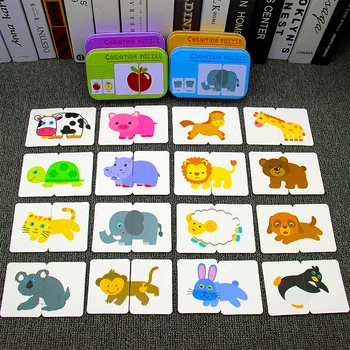 Taşınabilir Montessori Oyuncak Bulmaca Kart Çocuklar Biliş Erken Eğitici Oyuncaklar Maç Oyunu Çocuk Okul Öncesi Öğrenme Cep Flash Kart