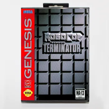 Terminator Karşı Robocop Oyun Kartuşu İçin Perakende Kutusu İle 16 bitlik MD Oyunu Kart Sega Mega Drive Genesis İçin