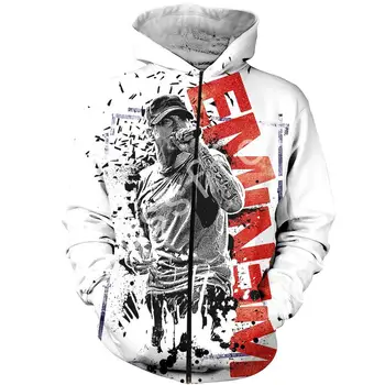 Tessffel Eminem Yeni Moda Harajuku RapGod 3D Baskılı Hoodie/Kazak/Ceket/ Mens Womens hiphop komik hayvan tarzı-3 Görüntü 2