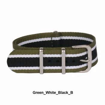 Toptan 20mm Siyah Ordu Yeşil Askeri Spor Dokuma Fiber Kordonlu Saat 20mm Naylon İzle Sapanlar Kol Bandı Toka Kumaş Görüntü 2