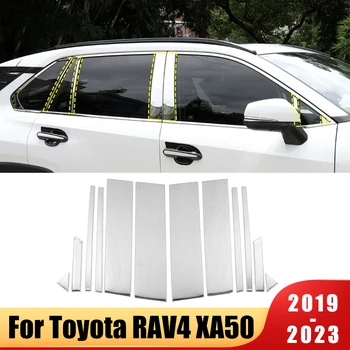 Toyota için RAV4 2019 2020 2021 2022 2023 RAV 4 XA50 Aksesuarları Dış Paslanmaz Çelik Pencere Merkezi BC Ayağı Dekoratif Trim