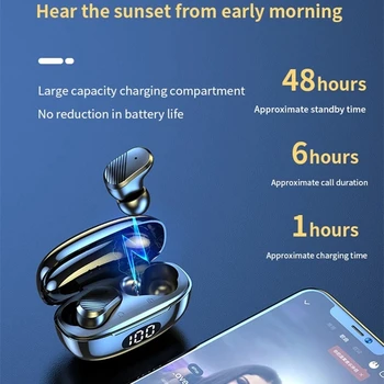 TWS Mini T2 kablosuz bluetooth Kulaklık dijital ekran Gürültü Azaltma Hiçbir Gecikme Çift Taraflı Stereo Kulaklık Spor Kulaklık İle Çanta Görüntü 2