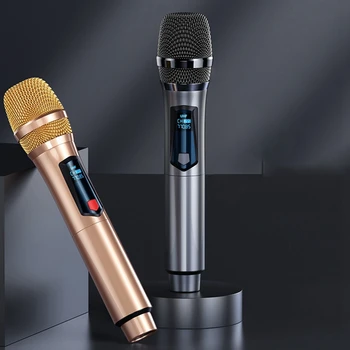 UHF Kablosuz el mikrofonu İle Şarj Edilebilir Alıcı Ve Pil Karaoke Şarkı İçin Parti Görüntü 2