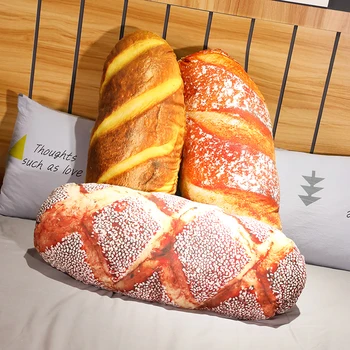 Uzun Tereyağı Ekmek Et ıpi Susam Pizza Biftek Yastıklar Gıda Peluş Yastık Simüle Aperatif Dekorasyon Arkalığı Yastık