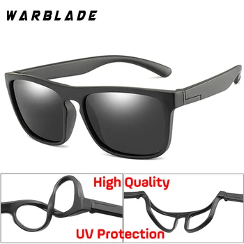 WarBlade Çocuk Kare Polarize Güneş Gözlüğü Çocuklar Silikon Güvenli TR90 güneş gözlüğü Kız Erkek UV400 Kaplama Ayna Gafas de sol