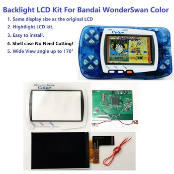WSC yüksek ışık IPS LCD Ekran Kiti Arka ışık Parlaklığı Bandai WonderSwan Renk Wonder Kuğu Renk Oyun Konsolu